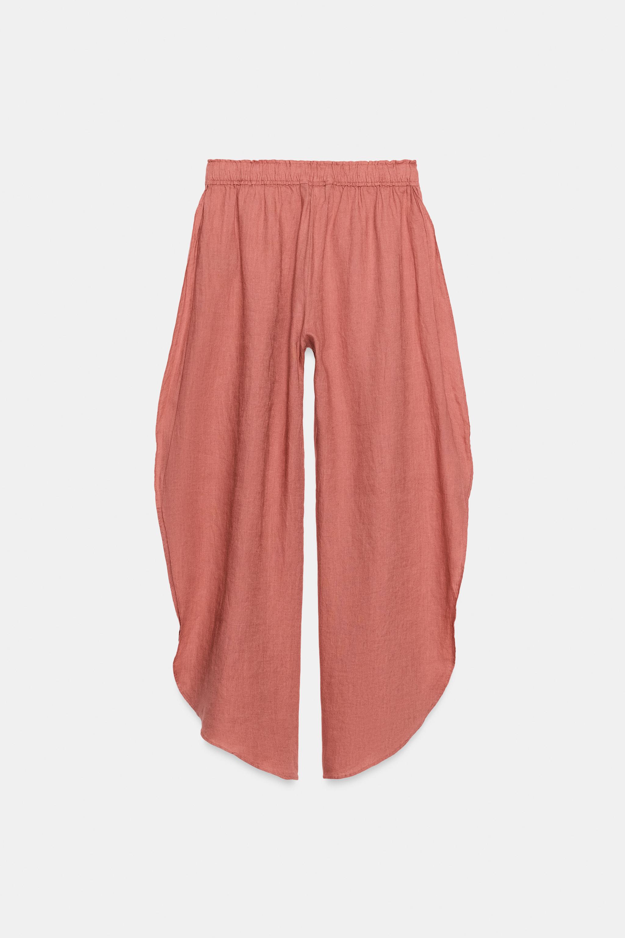 ZW COLLECTION 100% LINEN VENTED PANTS - White | ZARA United States