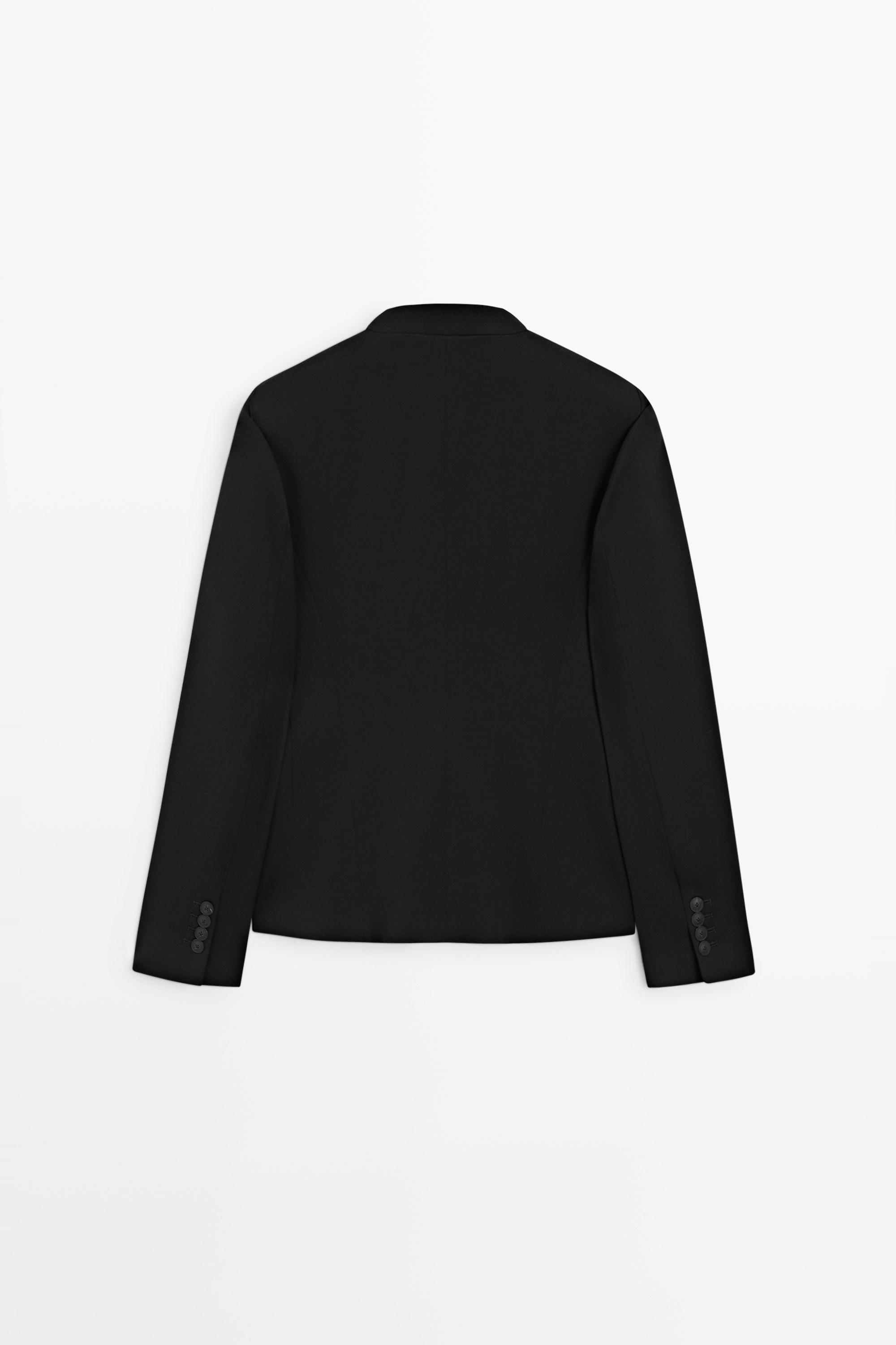 Round neck blazer with darts