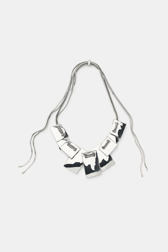 METAL CORD NECKLACE - Silver by Zara - Image 0