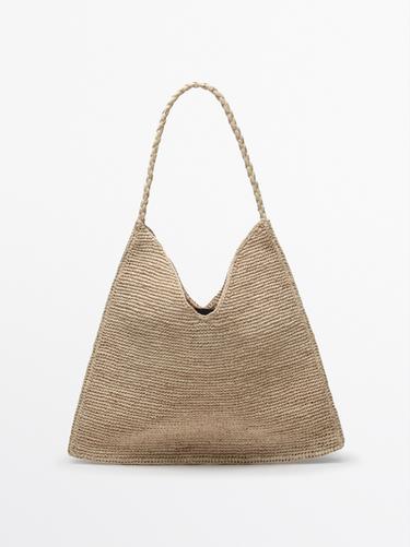 Zara Raffia tote bag - Light beige
