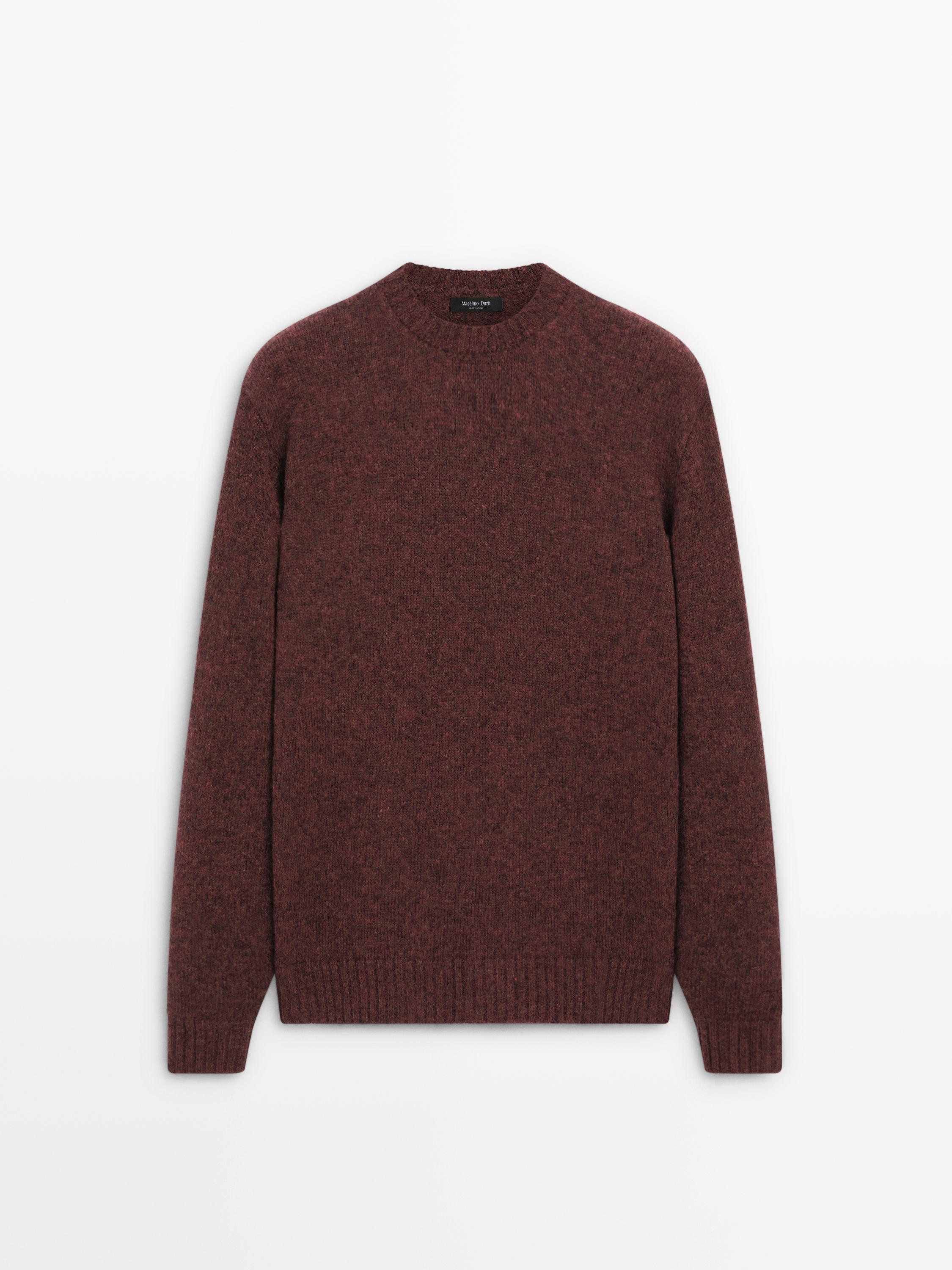 Wool blend sweater with crew neck