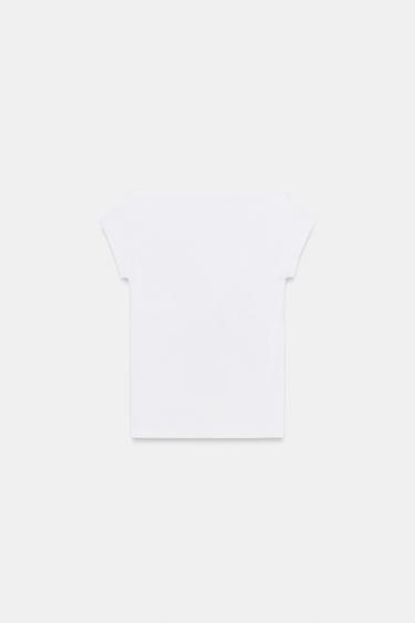 BOAT NECK T-SHIRT - White by Zara - Image 4