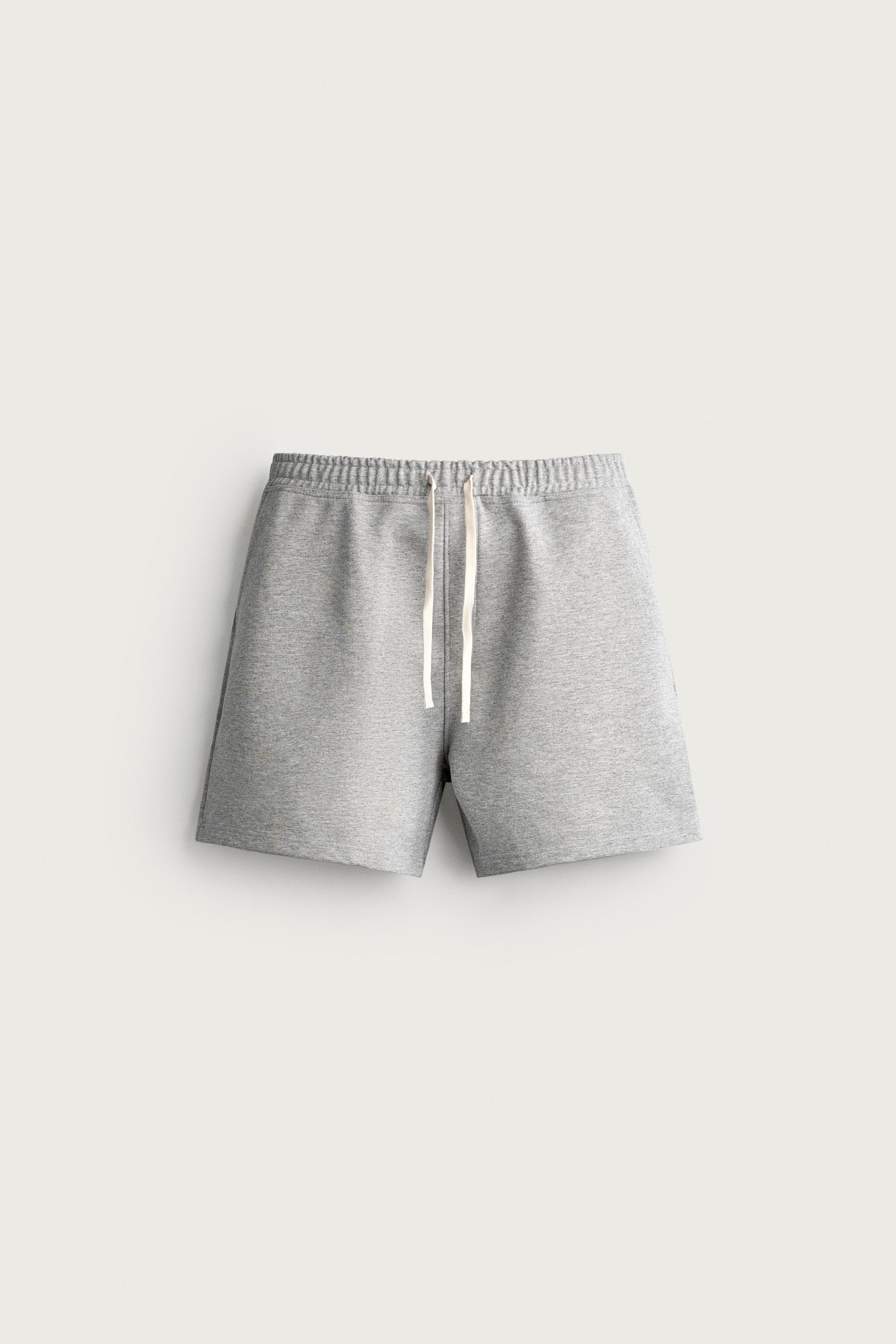RELAXED FIT SWEATSHORTS — Gray marl