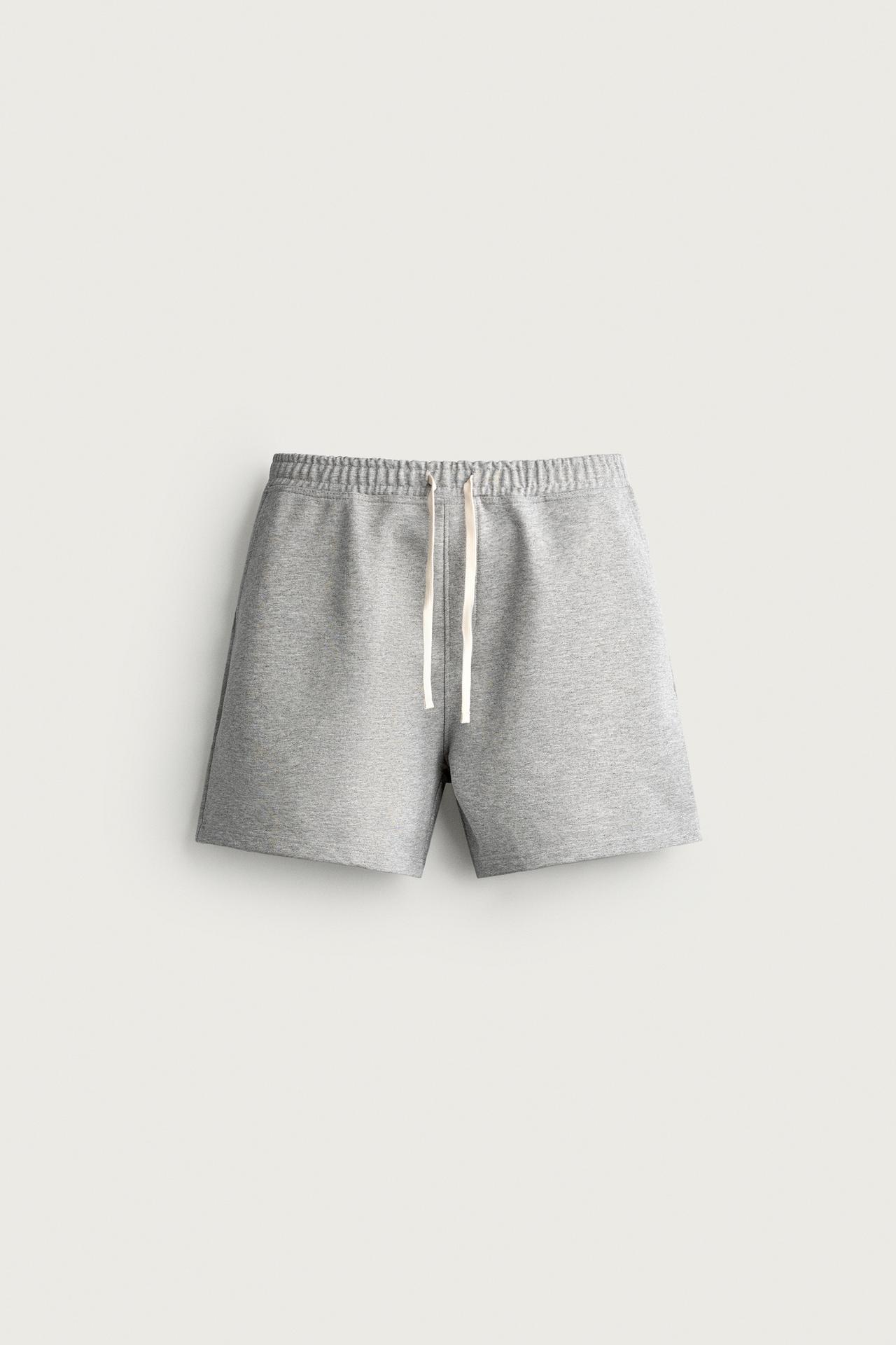 RELAXED FIT SWEATSHORTS — Gray marl