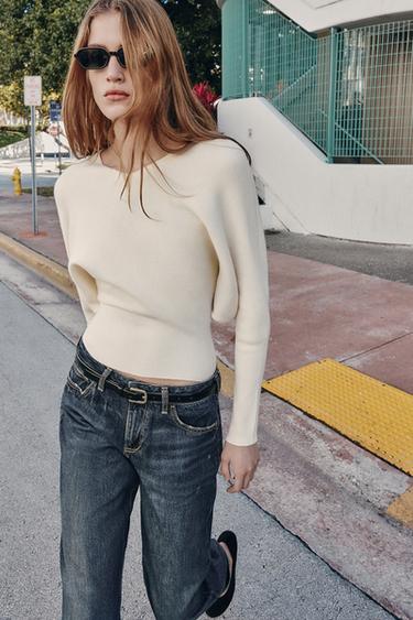 SWEATER DE MALHA COM DECOTE EM V - Cru da Zara