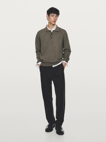 Jersey punto con lana yak - Verde vigoré de Zara