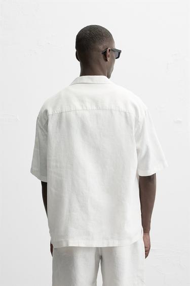 100% LINEN SHIRT - White by Zara - Image 2