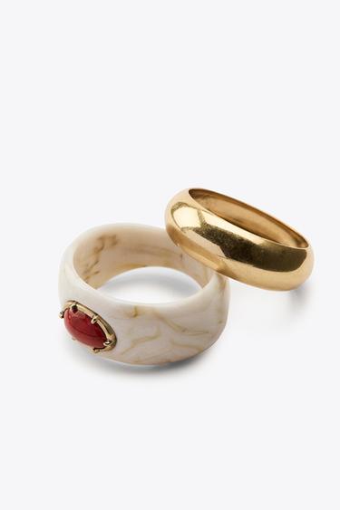 LOT DE BRACELETS EN RÉSINE ET MÉTAL - Crème de Zara - Image 2