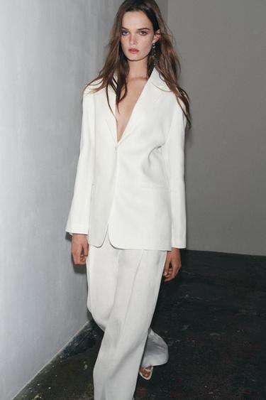 Zara BLAZER OD MEŠAVINE LANA ZW COLLECTION – Bela