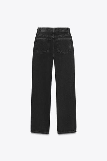 Zara TRF MOM FIT HIGH WAIST JEANS - Black