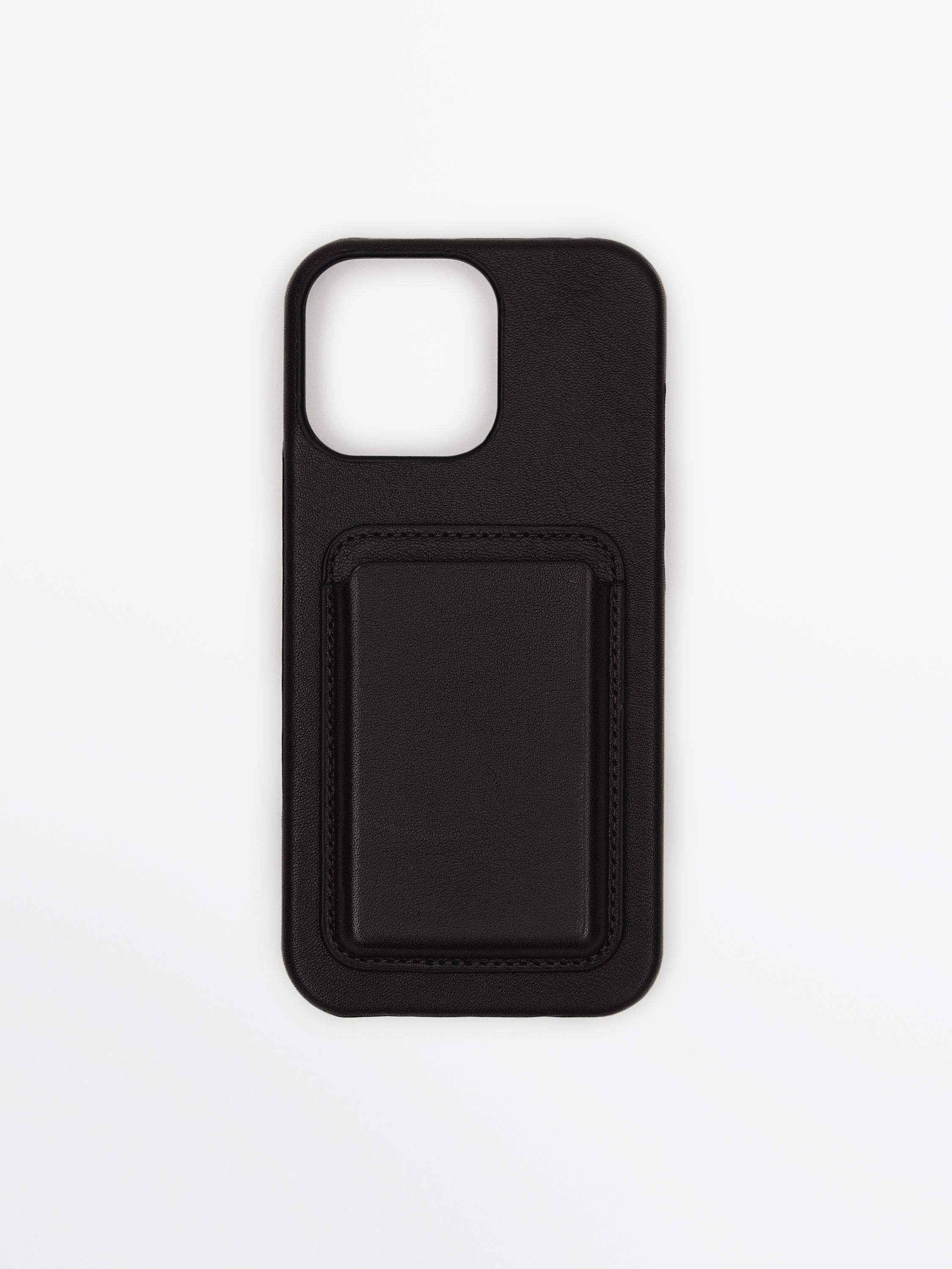 Nappa leather iPhone Pro Max case — Brown