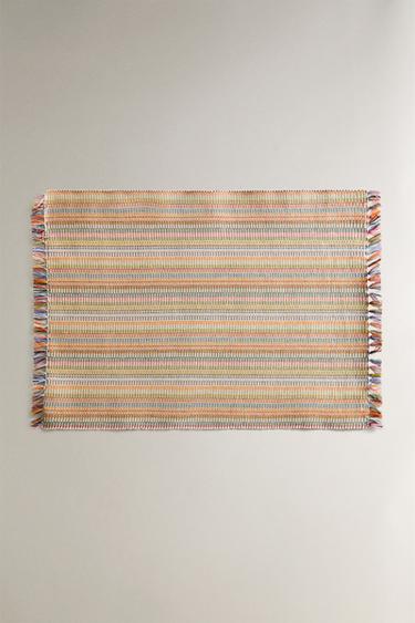 PACK OF STRIPED COTTON PLACEMATS (PACK OF 2) - Orange by Zara - Image 0
