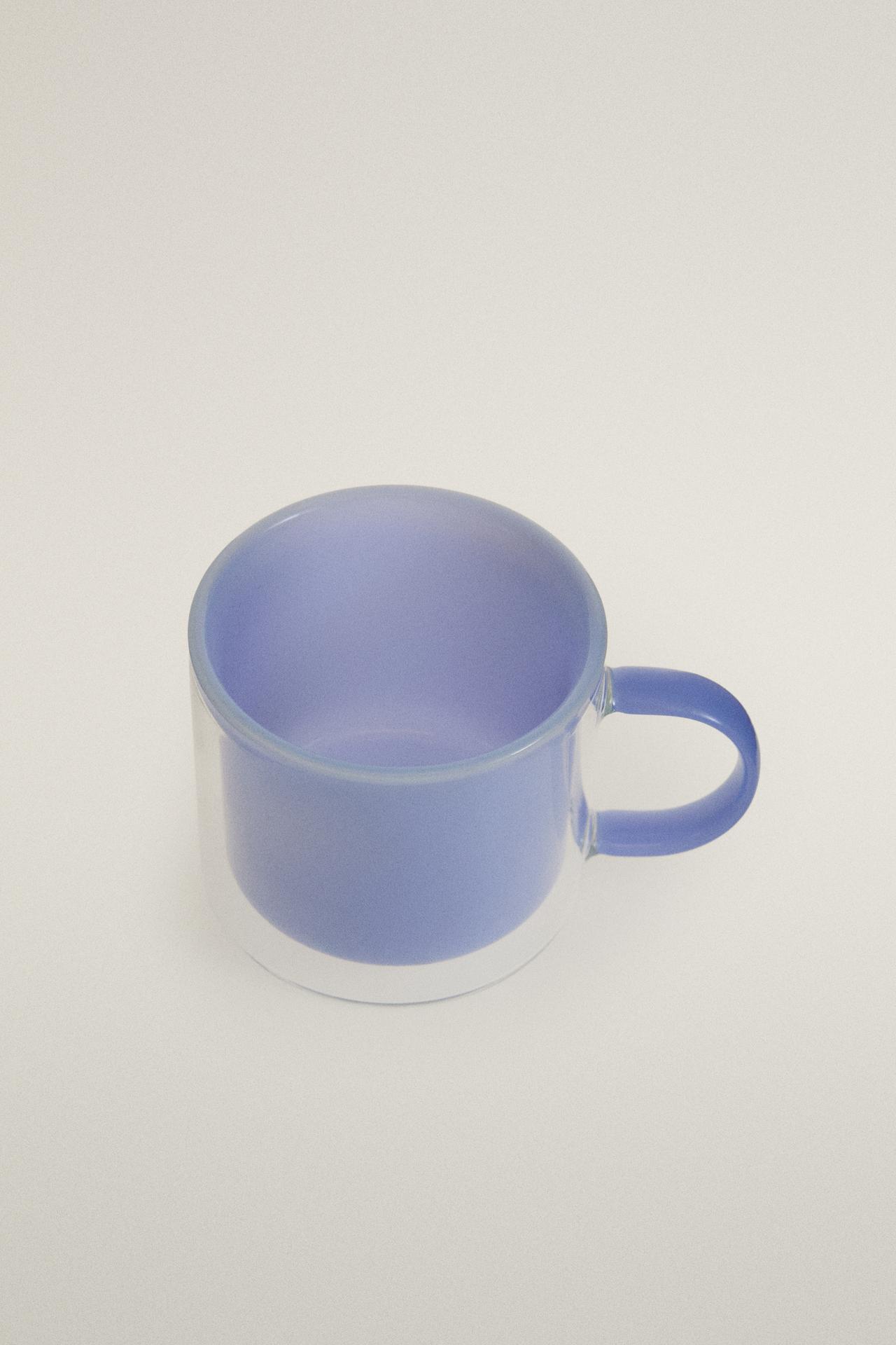DOUBLE-WALL BOROSILICATE GLASS MUG — Blue