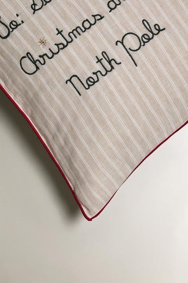 HOUSSE DE COUSSIN ENFANT LETTRE DE NOËL - Beige clair de Zara - Image 1