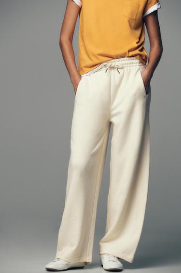 RUSTIC WIDE-LEG TROUSERS - Ecru by Zara - Image 1