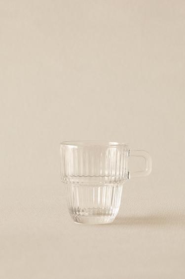 Zara 990 - KABARTMALI TASARIMLI CAM ESPRESSO FİNCAN