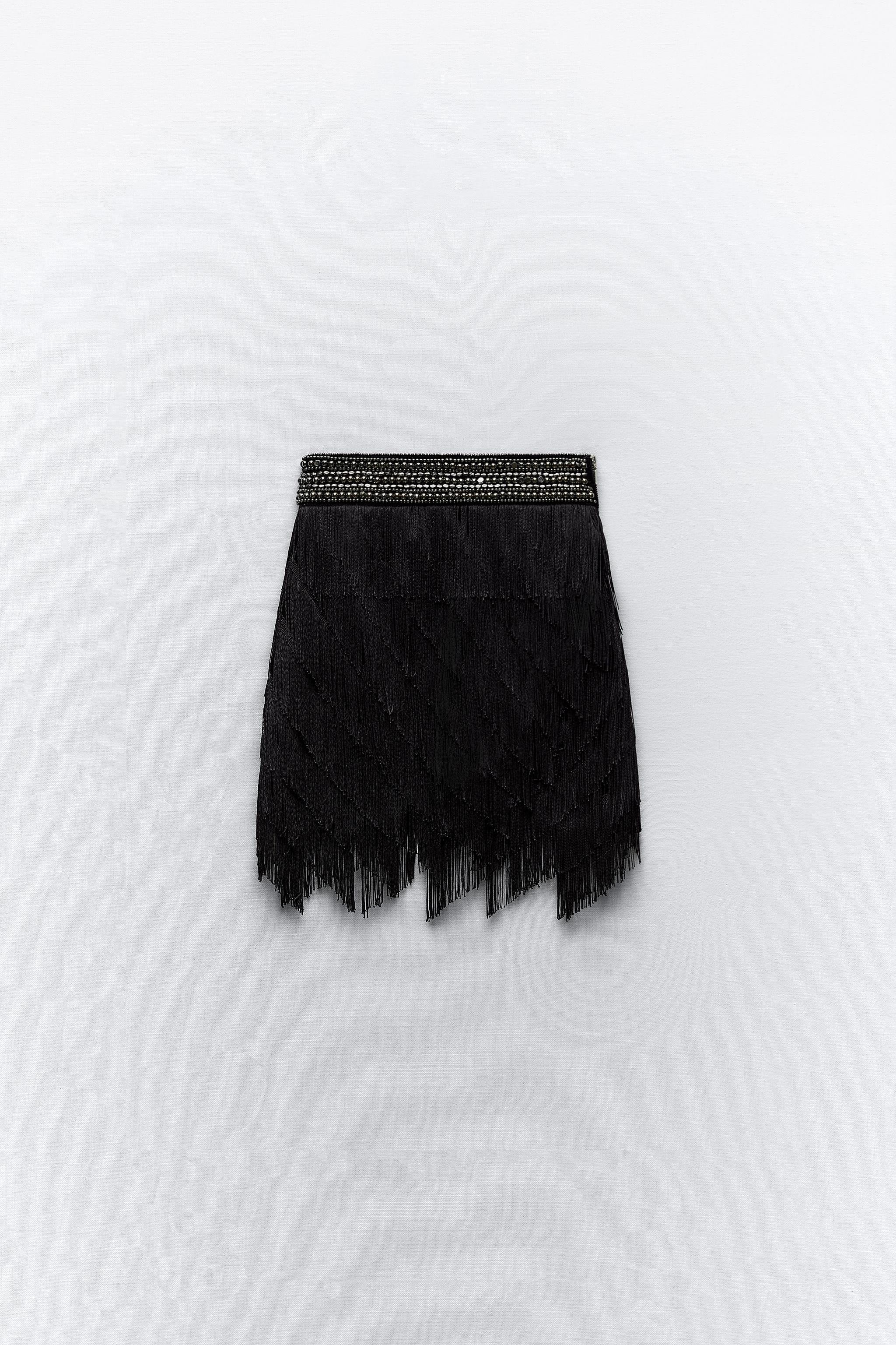 Black feather 2024 skirt zara