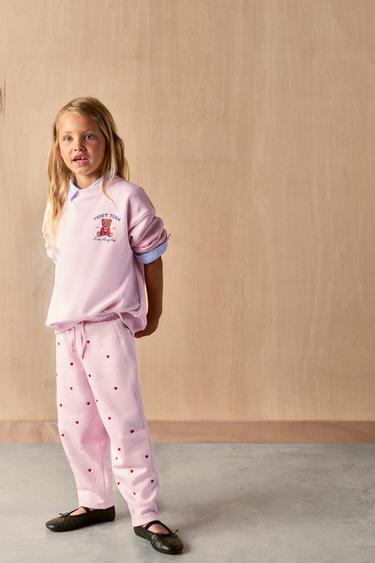 SWEAT À IMPRIMÉ OURSON - Rose / Blanc de Zara