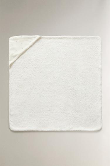 FLORAL HOODED BABY TOWEL - Ecru by Zara - Image 2