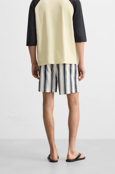MAILLOT DE BAIN MOYEN RAYURES - Écru / Bleu de Zara - Image 3