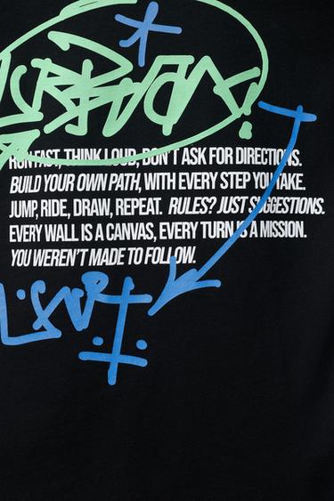 GRAFFITI PRINT T-SHIRT - Black by Zara - Image 3