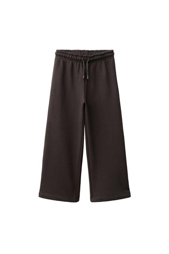 PANTALÓN JOGGING PIERNA ANCHA - Marrón de Zara - Imagen 0