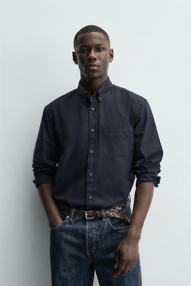 SOFT COTTON SHIRT - Light blue by Zara