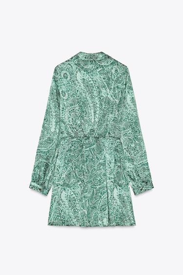 SATIN PRINTED MINI DRESS - Multicoloured by Zara