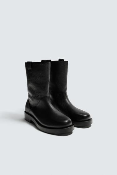 BOTA ALTA DE COURO - Preto da Zara