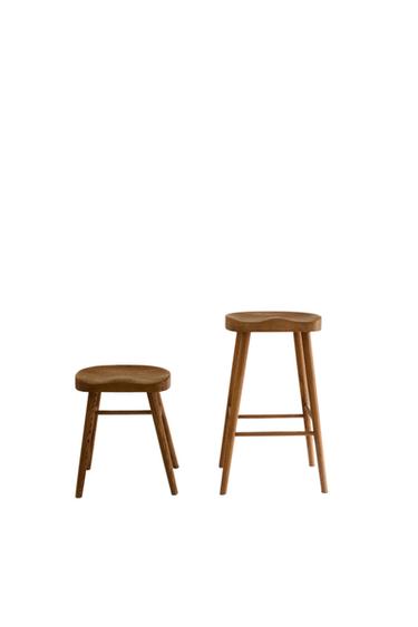 Zara ASH WOOD STOOL - Brown