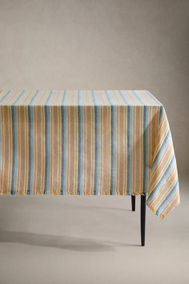 DYED THREAD STRIPED TABLECLOTH - Blues by Zara - Image 0