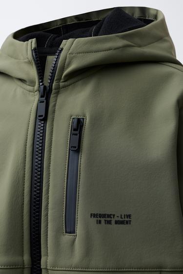 VESTE DÉPERLANTE À CAPUCHE DOUBLÉE - vert kaki-moyen de Zara - Image 4