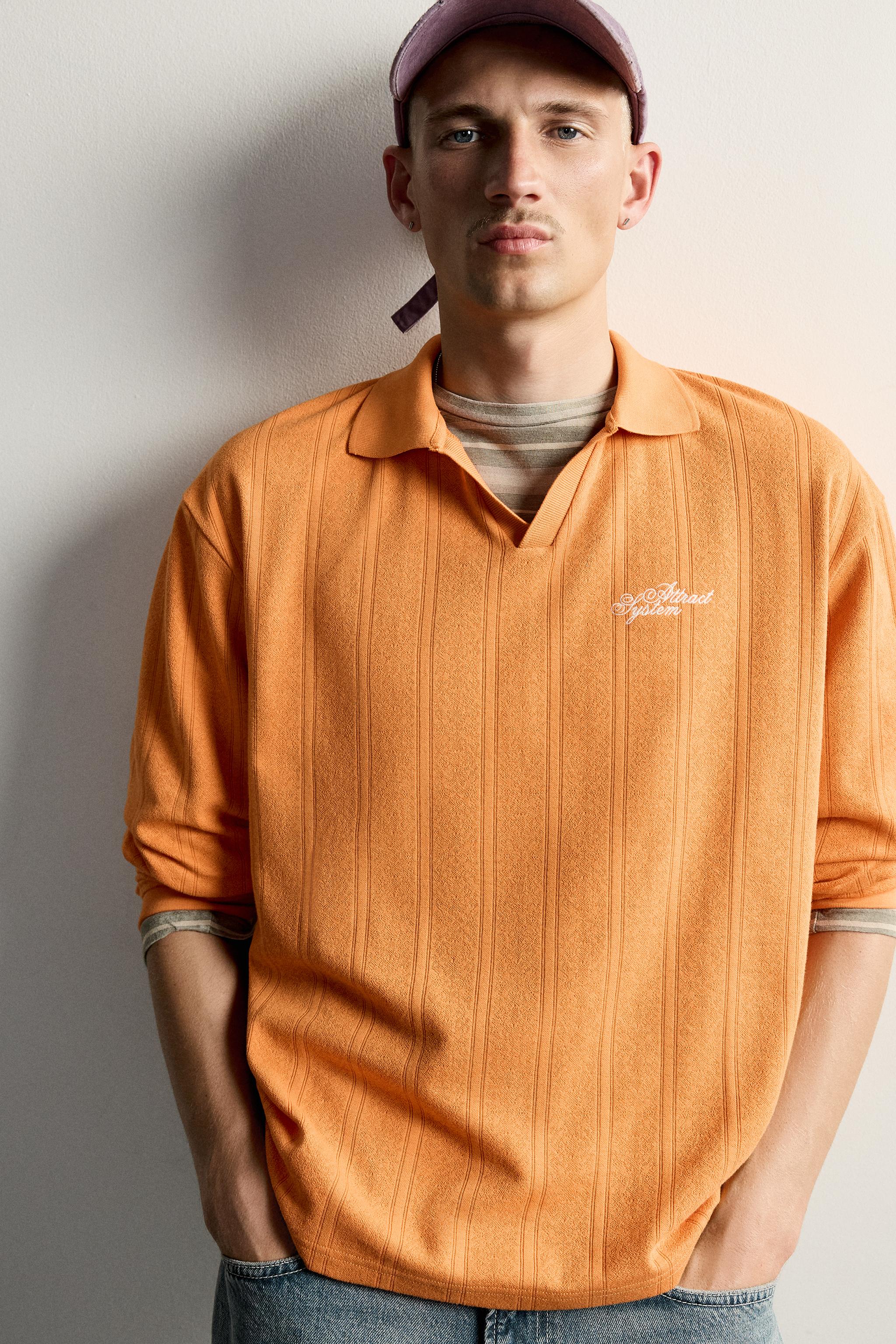 EMBROIDERED TEXT JACQUARD POLO