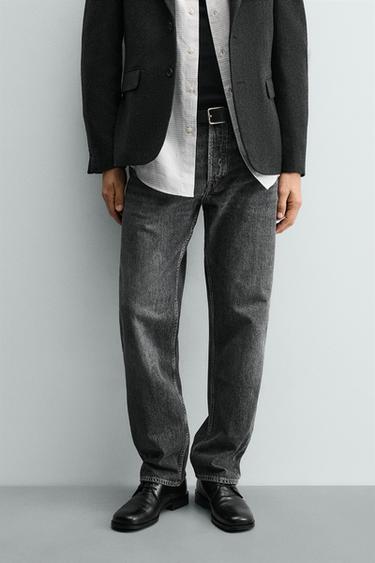 Zara STRAIGHT FIT JEANS - Gray
