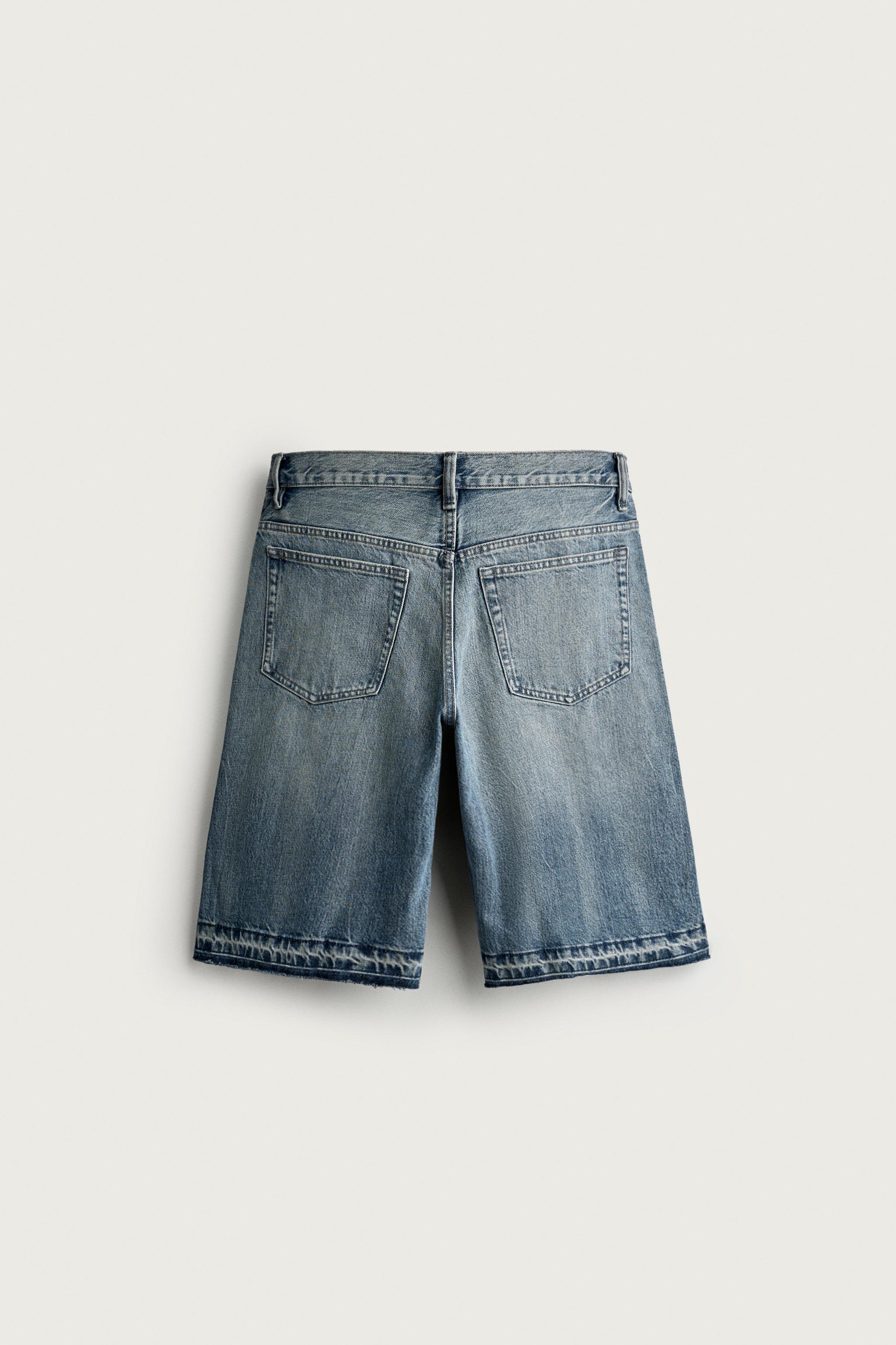 Мужские шорты Zara RELAXED FIT DENIM SHORTS — фото 8
