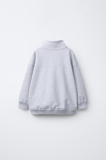 EMBROIDERED BEAR SWEATSHIRT - Grey marl by Zara - Image 1