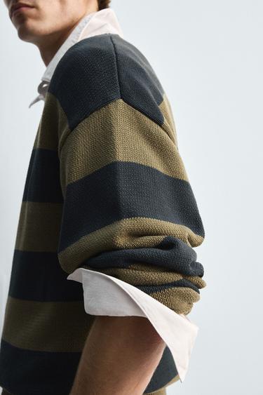 PULL JACQUARD RAYÉ - Bleu marine de Zara - Image 6