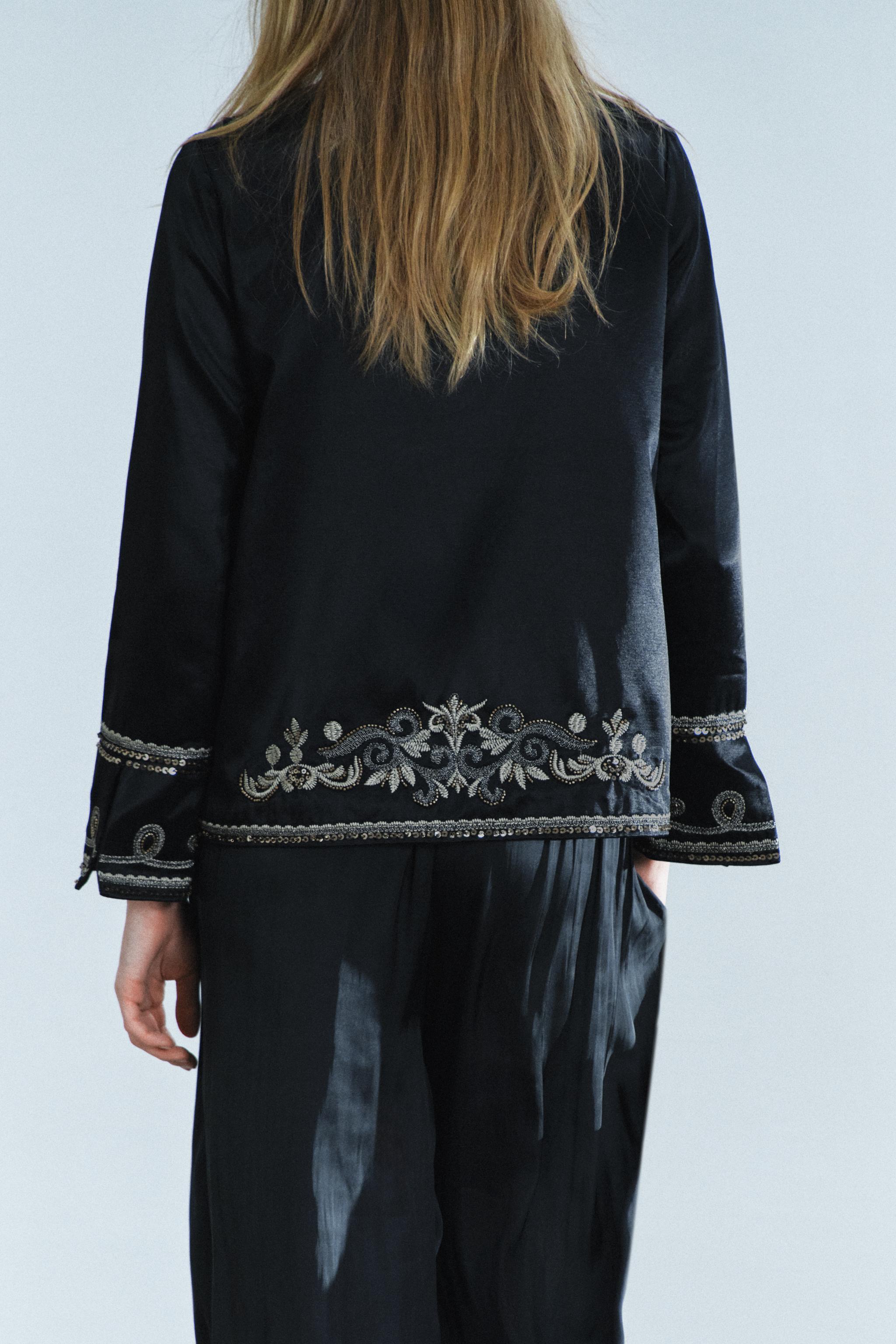 ZW COLLECTION EMBROIDERED FROG FASTENING JACKET
