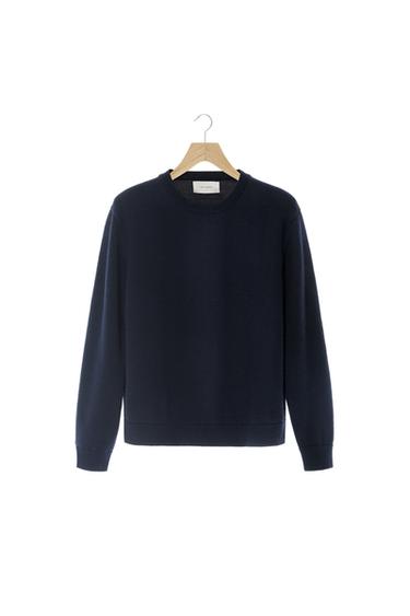 LIGHTWEIGHT 100% WOOL JUMPER - Dark navy by Zara