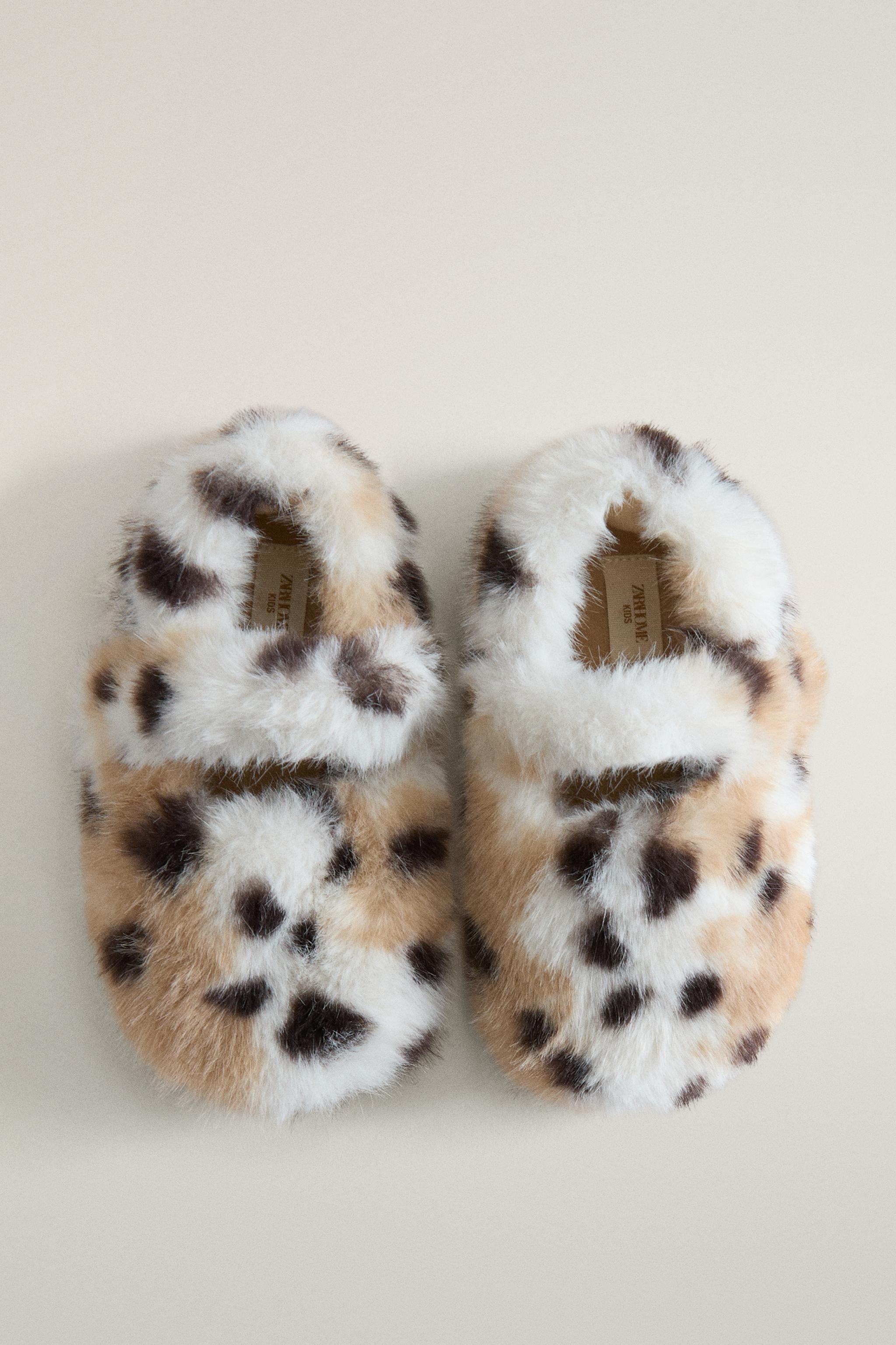 KIDS' FAUX FUR SLIPPERS