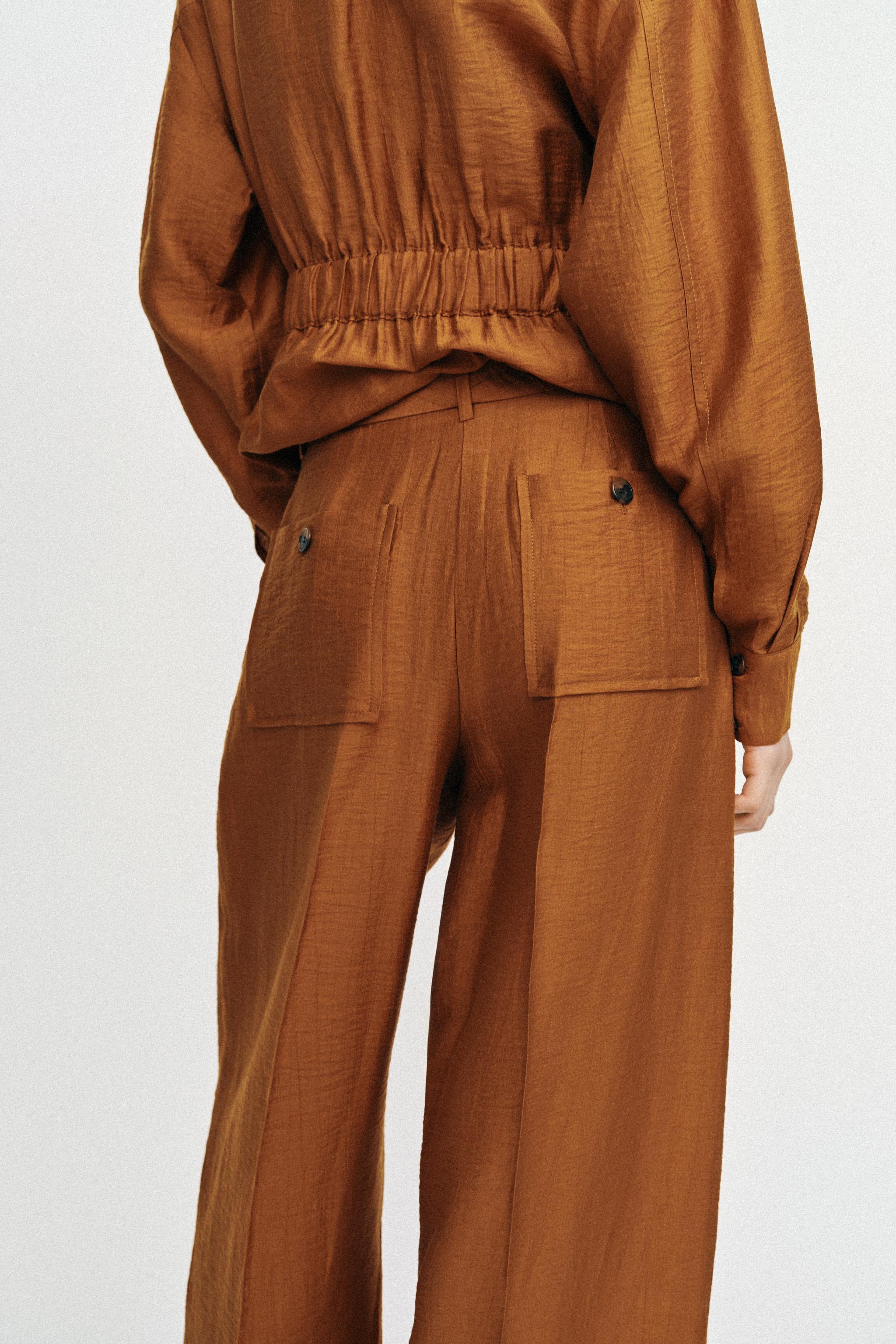 YIRTMAÇLI KETEN LOOSE FIT PANTOLON - Görsel 5