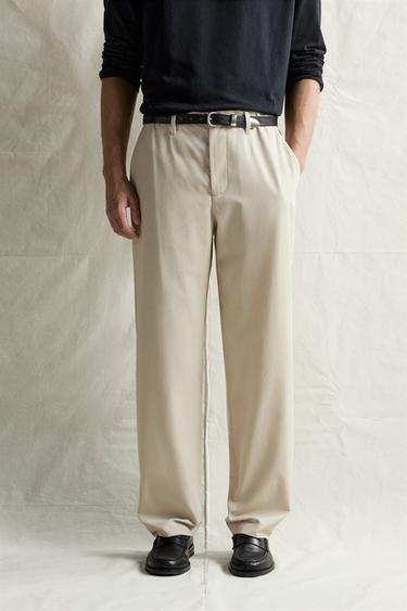 COMFORT RELAXED FIT PANTS — Ecru 2