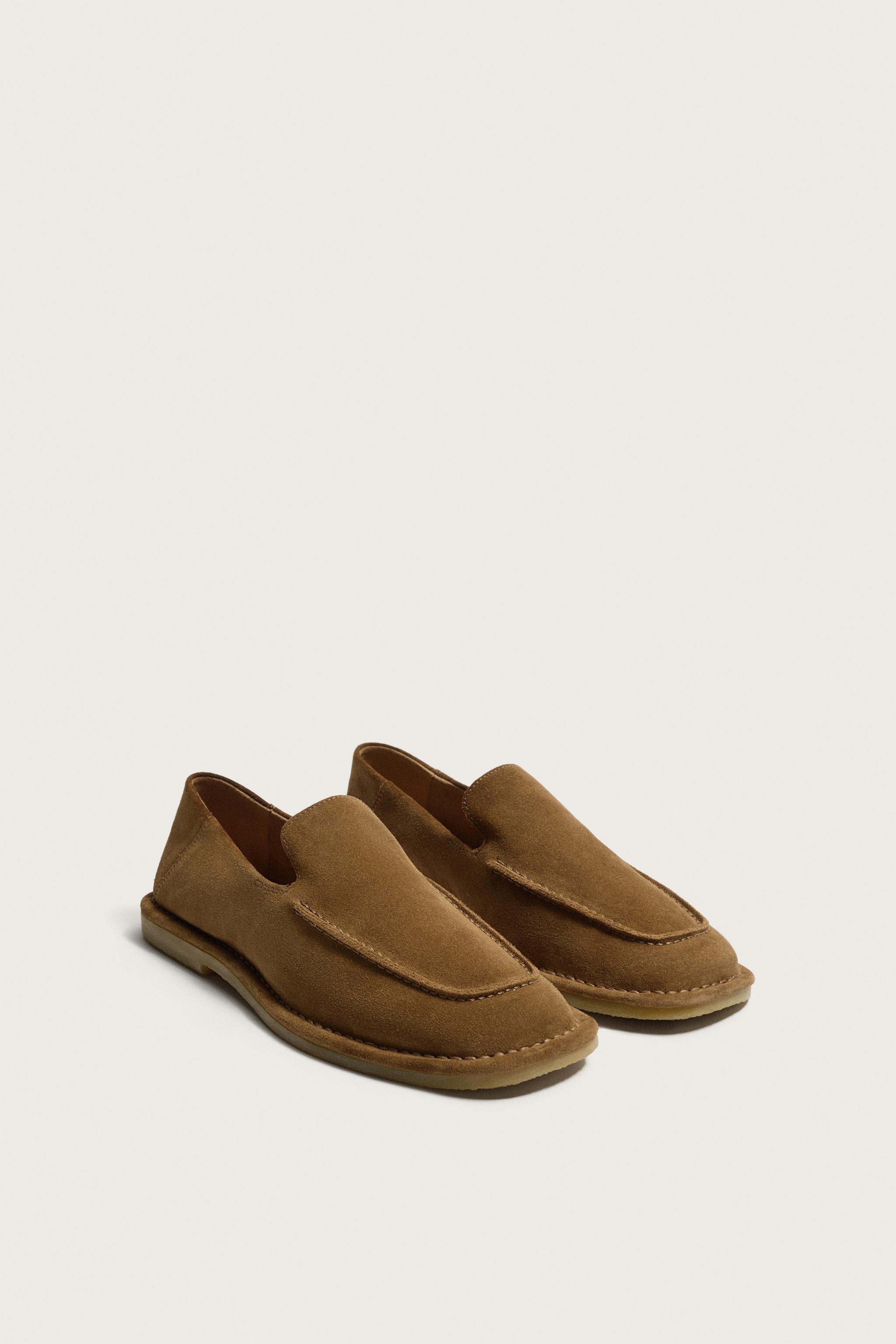 LEATHER LOAFERS — Brown