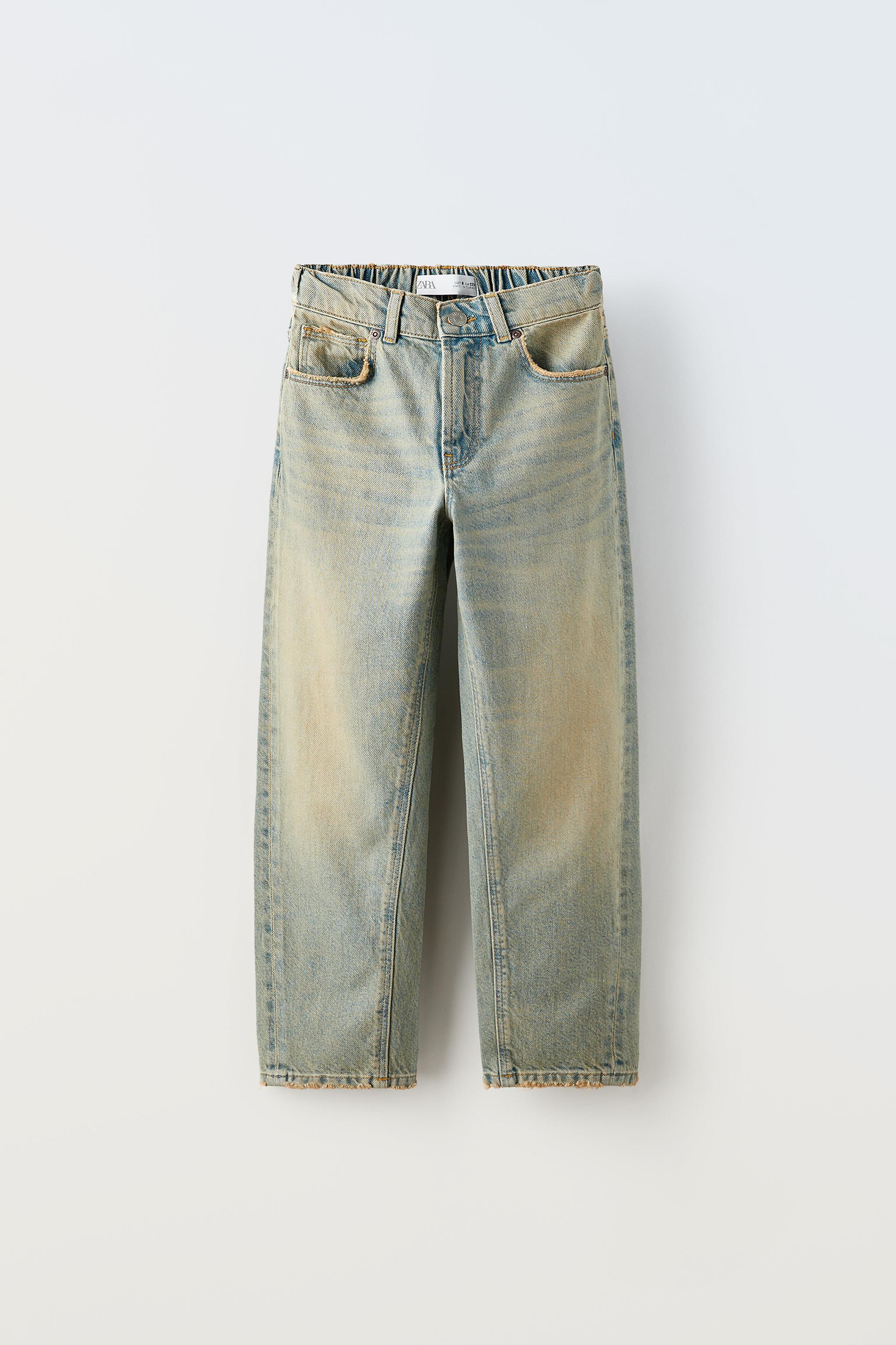 ZARA NEW MAN OVERDYED BAGGY JEANS PANT FADED SKY BLUE 3991/305
