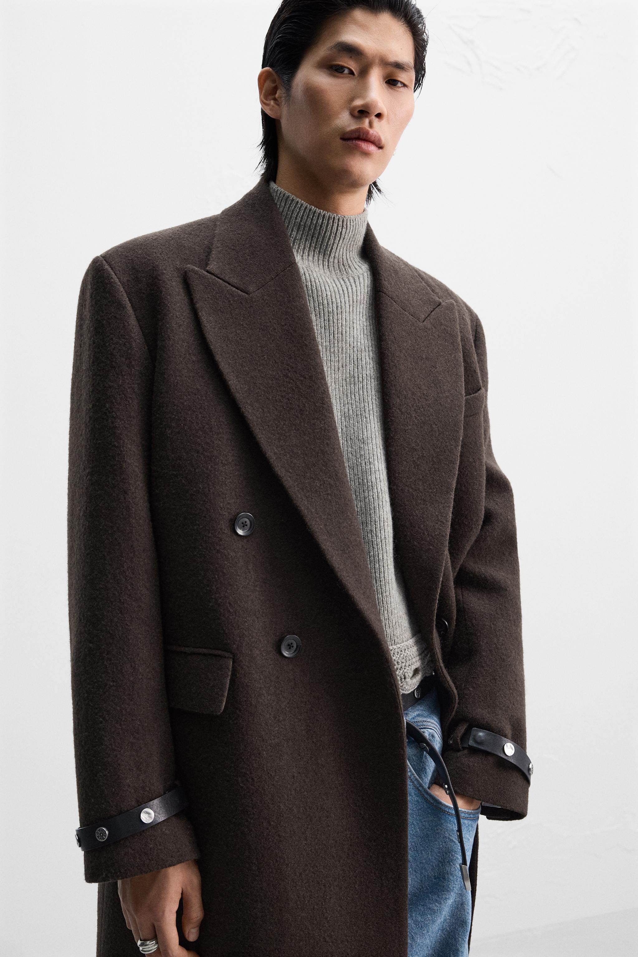 Mens peacoat zara best sale