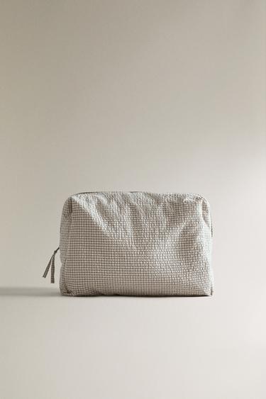 CHILDREN'S GINGHAM WASH BAG - Grey by Zara - Image 0