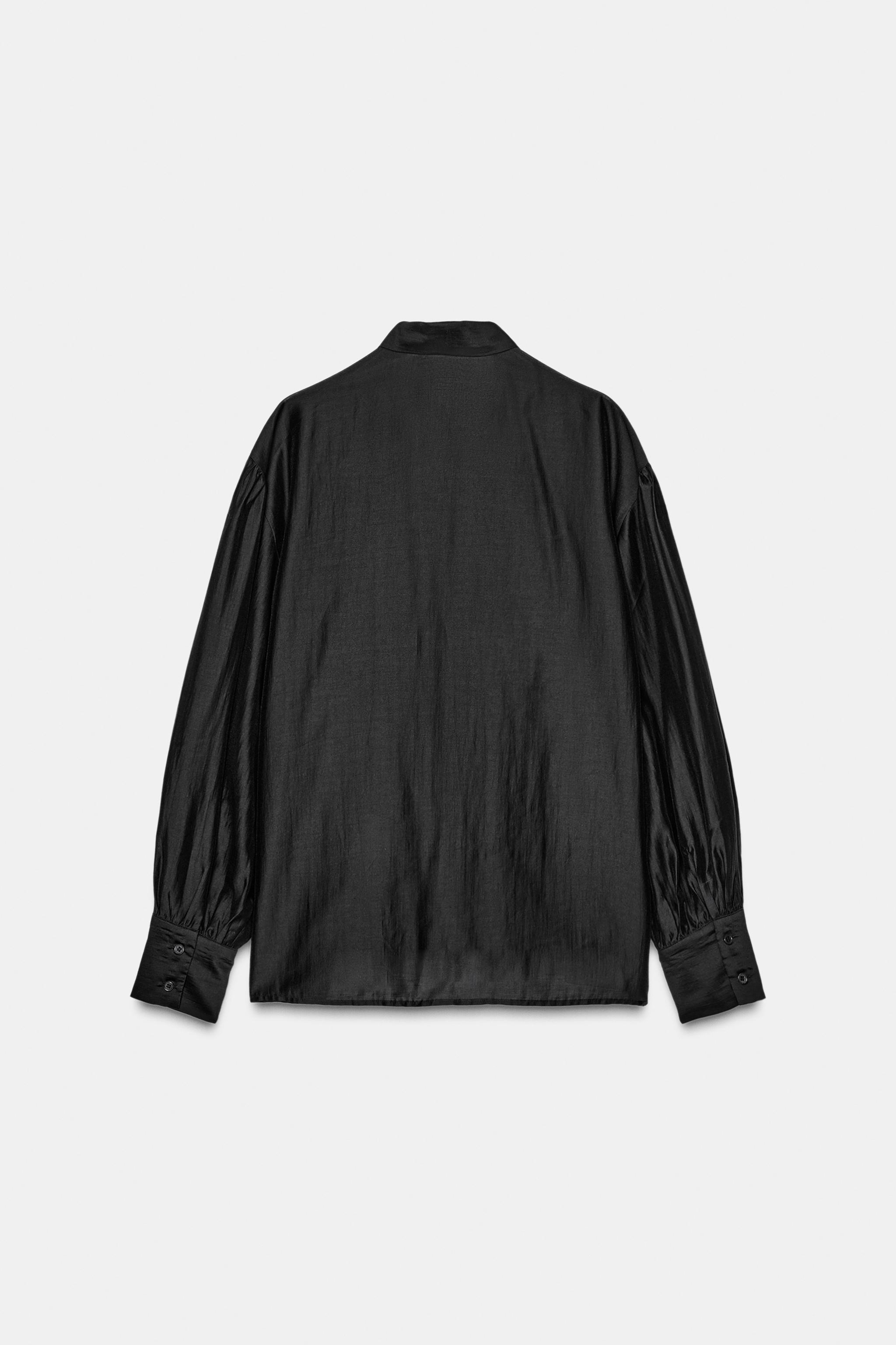 FLUID SHIRT WITH TIES ZW COLLECTION - Black | ZARA South Africa