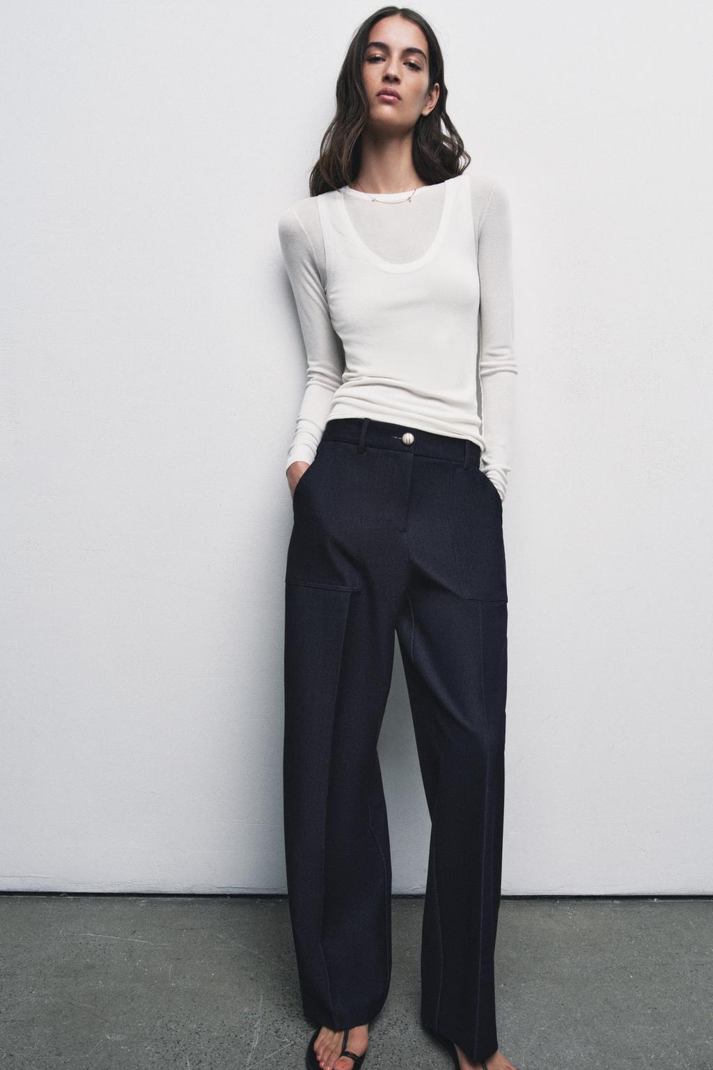 PIN TUCK STRAIGHT LEG PANTS - image 2