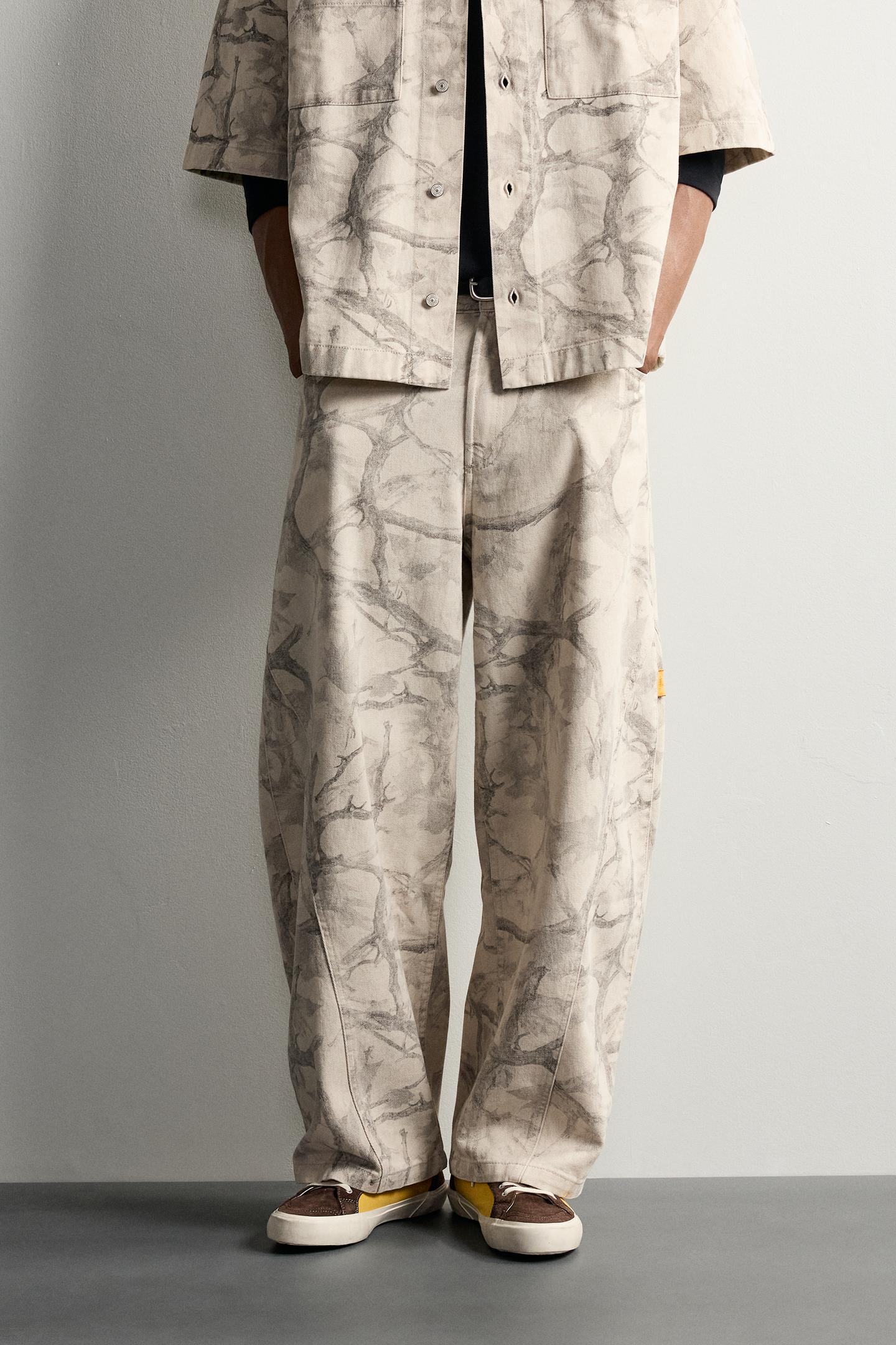 Мужские брюки Zara Abstract Print Balloon Fit, цвет: С принтом — фото 2