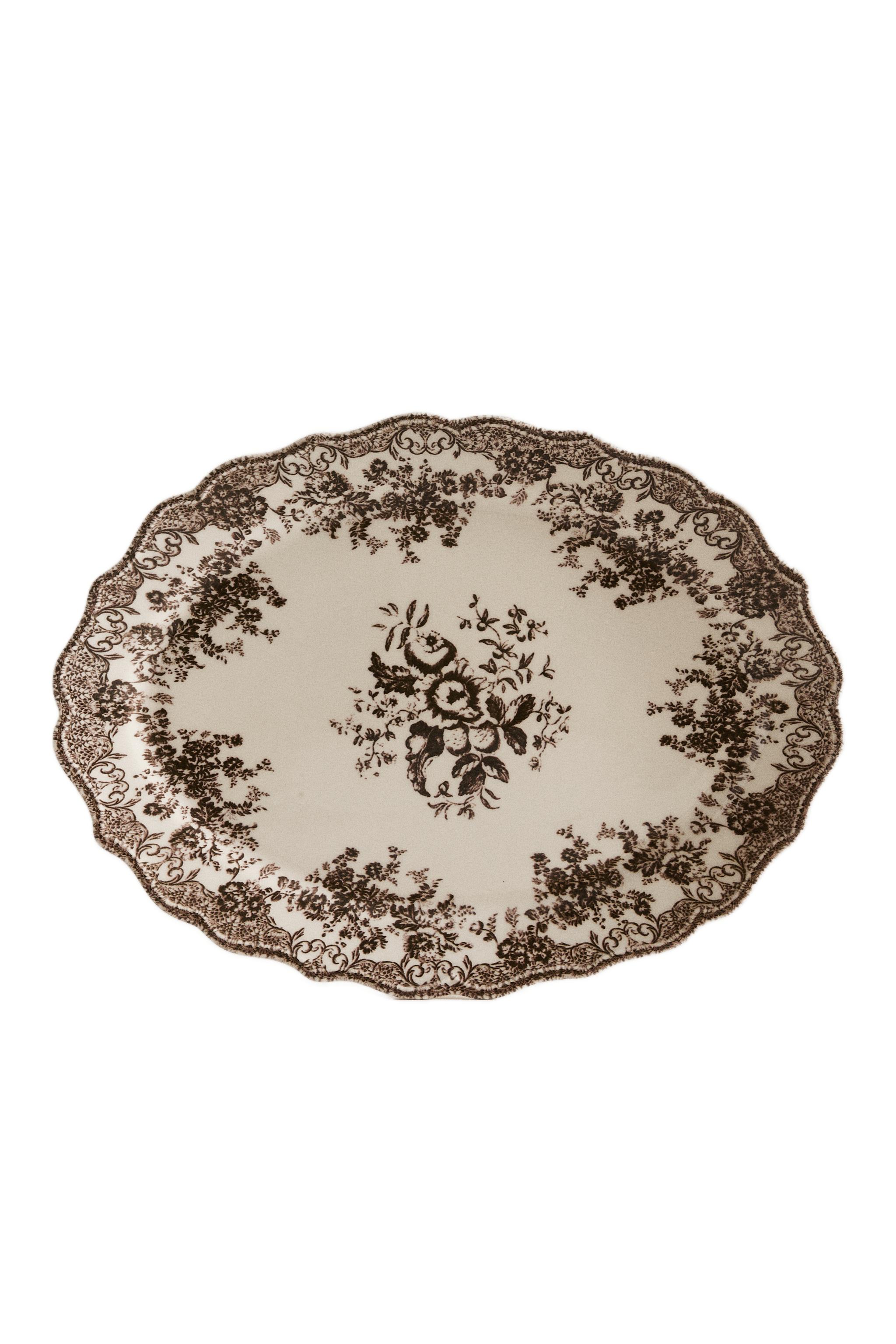 FLORAL EARTHENWARE SERVING DISH - Blue | ZARA Canada